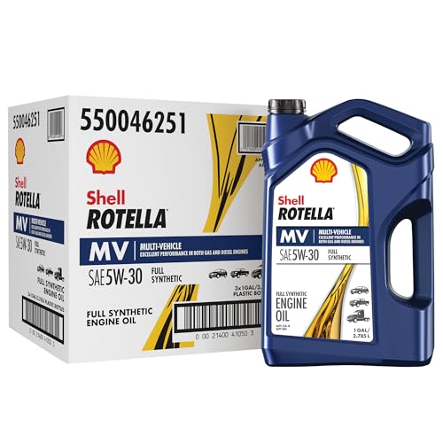 Shell Rotella T6 MV Multi-Vehicle Full Synthetic 5W-30 Diesel Engine Oil, 1 Gallon (3 Pack)
