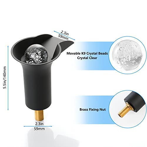 Dolgaba Led Bathroom Sink Faucet 3 Hole Waterfall Vanity Faucet 8 Inch Widespread Faucet Lights Color Changing, Matte Black #TOP5