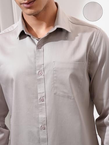 Image of Highlander Men's Slim Fit Formal Shirt | Solid Formal Shirt for Men | Comfortable Fabric | Stylish Design for Everyday Use & Office Wear