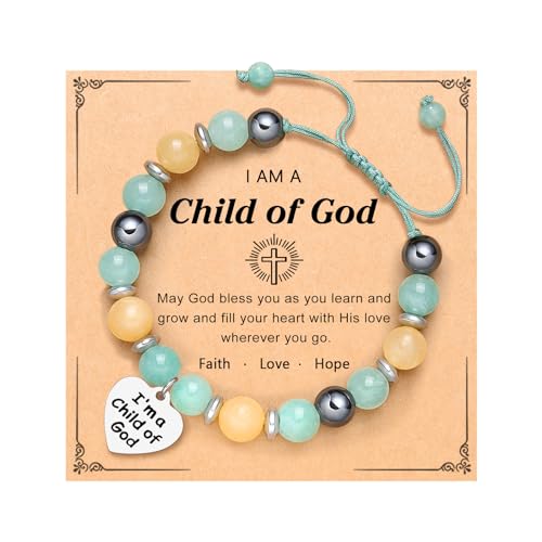 UNGENT THEM I Am A Child of God Bracelet Baptism First Communion Christian Easter Confirmation Gifts for Girls Teens Teenage