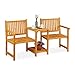 Produktbild Relaxdays Gartenbank mit integriertem Tisch, 2-Sitzer, robuste Holz Sitzbank, Garten & Balkon, HBT: 86x161x61 cm, Natur