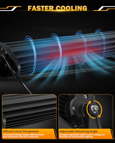 Image of Auxbeam 30 Inch 180W LED Light Bar, 6 Modes Spot Flood Combo Offroad Lighting Amber White Strobe Fog Light, Memory Reset Function Waterproof Driving Work Light with Wiring Harness Kit