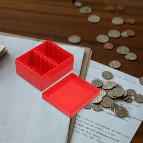 Caja plástica roja para monedas Abaodam miniatura 4