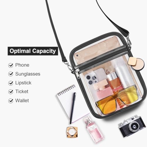 Image of USPECLARE Clear Purse for Stadium Events Transparent Messenger Bag | Stadium Approved Clear Crossbody Bag with Adjustable Straps for Men and Women for Concerts, Game Days, Outdoor Events