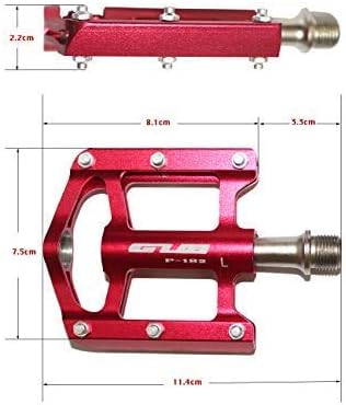 GUB Four Bearings Mountain Bike Pedals Cycling Lightweight Folding Bicycle Pedals Flat 9/16 with Ultra Strong Cr-Mo Spindle and CNC Machined 6061 Alloy Body