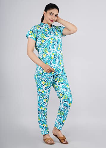 Image of BLACK MACY Women's Rayon Printed Night Suit Set