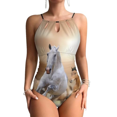 Maillots de bain une pièce femme course de chevaux monokini beachwear sculptant