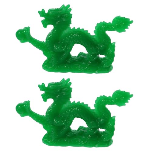 Estatua de Dragón Feng Shui en Resina, Set de 2 Piezas miniatura 6