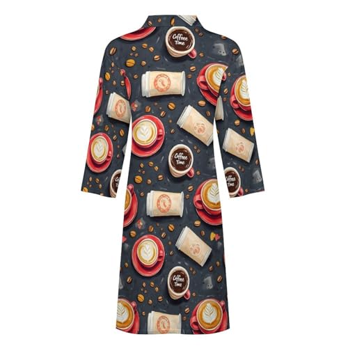 Peignoir de bain pour homme kimono léger haut de gamme imprimé café