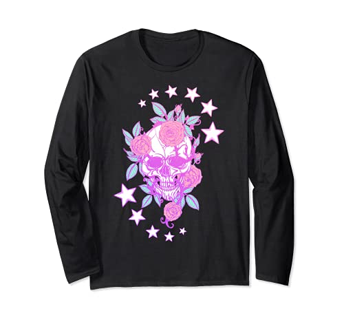Pastel Gothic Skull Roses Aesthetic Clothes Vaporwave Manga Larga