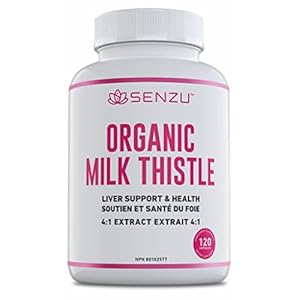 Certified Organic Milk Thistle 4:1 Extract = 4000mg, Liver Support and Health, Liver Protectant, Relieve Digestive Disturbances | Non-GMO, Vegan All-Natural (120 capsules) | Made in Canada