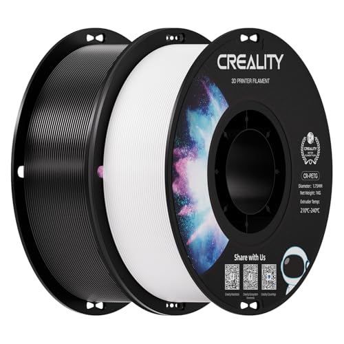 Creality CR-ABS 3D Filament 1.75mm High Toughness Engineering Grade Low Odor Stable Dimension Wear & Impact Resistant FDM Compatible (Black White)