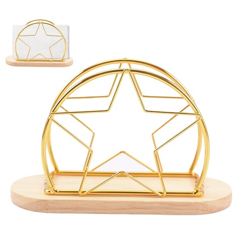 virkwuy Servilletero con diseño de estrella dorada, servilletero, para guardar servilletas y como decoración de mesa, adecuado para el uso doméstico, ocasiones festivas