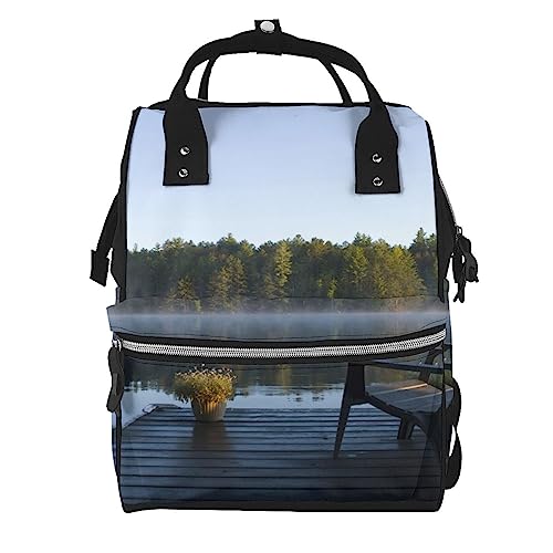 Sac à dos à langer multifonction élégant avec compartiments de rangement