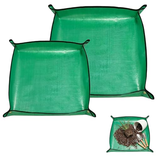 LILIXI 2 Piezas Alfombrilla de Trasplante, Impermeable Estera de Jardinería,PE Cojín de Plantación Plegable para Suculentas, Planta, Verde ﻿ (Verde)