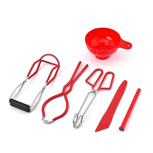 Riqilot Canning Supplies Starter Kit Kitchen Tool Set Include Canning Tongs, Jar Wrench, Magnetic Lid Lifter, Wide Mouth Funnel cover