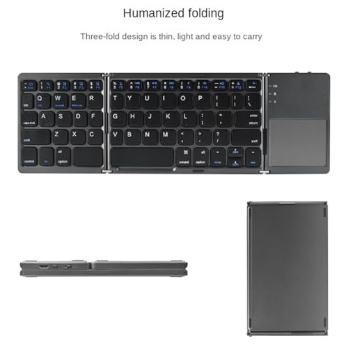 Clavier Bluetooth pliable argent avec pavé tactile pour tablette