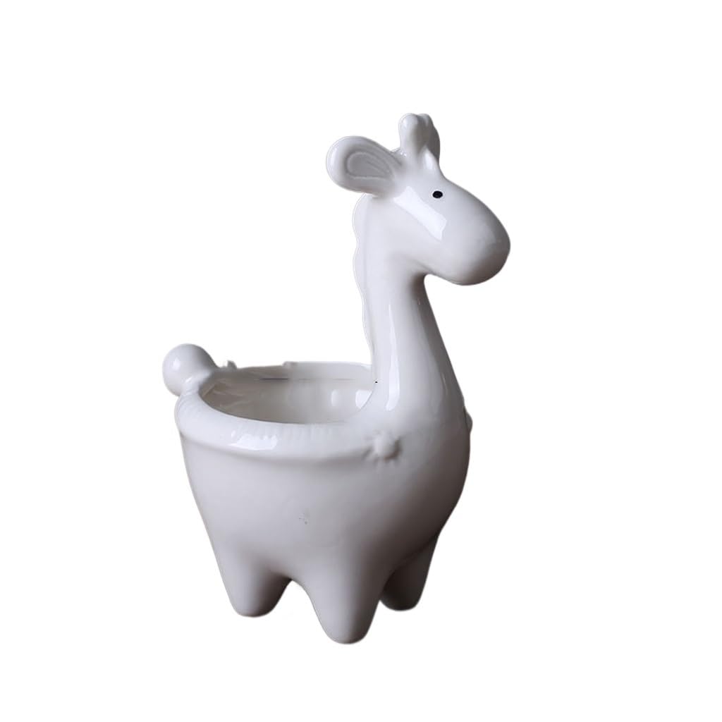 GELASIGE Flower Pots Succulent Flowerpots, Creative Giraffe Ceramic Flowerpots, Home Decoration Ornaments Outdoor Flower Pots(A)