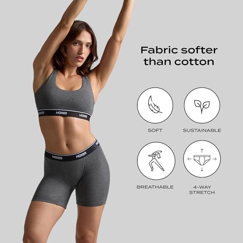 Image of Woxer Boxer Shorts for Women - 5 inch Baller Boy Shorts Underwear, Soft Modal, Chafe Free - Breathable & Moisture-Wicking