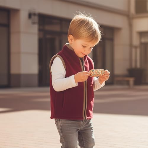 Image of Toddler Baby Boy Fleece Outerwear Vests Sleeveless Zipper Jacket Solid Color Vest Coat Spring Fall Winter Clothes