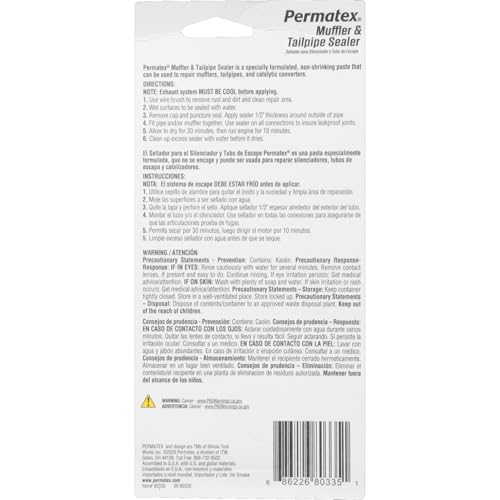 Permatex 80335 Muffler and Tailpipe Sealer, 3 oz.