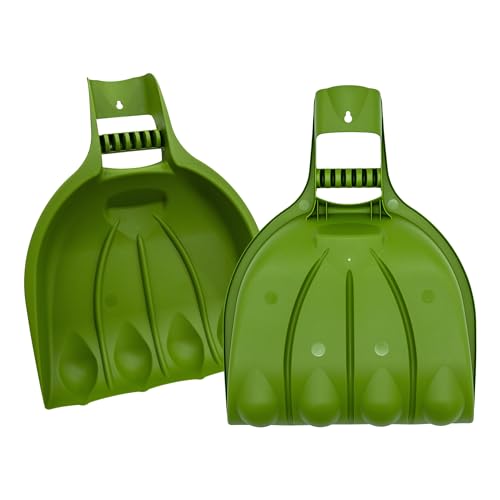 XL Laubkralle aus Kunststoff grün - 2er Set - Laubgreifer Handschaufeln 52 x 39 cm - Laubschaufel Laubsammler Laubrechen Laubhände Gartenhelfer zum Aufsammeln von Laub und Grünschnitt