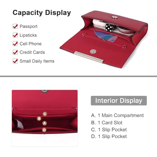 Image of AFKOMST Clutch Purses for Women Small Convertible Wristlet and Evening Bag | Vegan Leather, Fits 6.7-inch Phone /Passport, Versatile for Formal Events /Prom /Wedding /Cocktail /Night Out /Daily Use