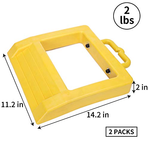 Image of Homeon Wheels 2 Pack Pallet Truck Chock Heavy Duty Pallet Jack Stopper 14.2 inch Length x 11.6 inch Width x 2 inch Height