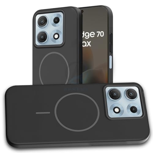 Image of AESTMO Shockproof Back Case Cover for Motorola Moto Edge 70 Max 5G | Slim Hard Shell | Hard Back Cover for Motorola Moto Edge 70 Max 5G (Compatible with MagSafe Accessories, Black)