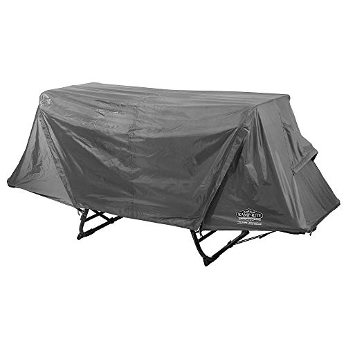 Kamp-Rite Original Quick Setup 1 Person Multifunctional Cot Convertible as Lounge Chair, and Tent with 2 Zippers and Mesh Entry Doors, Gray