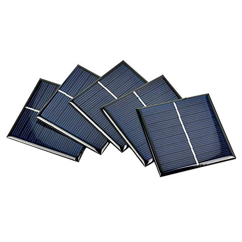 5v 100ma 0.5w 70 x 70mm Mini epoxy Solar Panel photovoltaic polycrystalline DIY Cell Charger (Pack of-5)-Blue