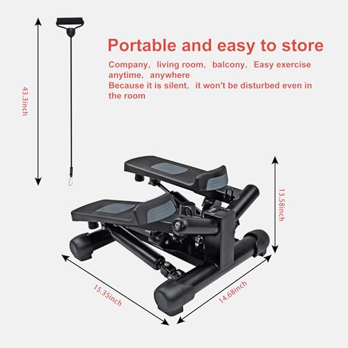 Image of Exercise Stepper with Resistance Bands & Digital Monitor Stair Exercise,Twist Mini Steppers with Max 330LBS Loading Bearing Portable Home Exercise Equipment