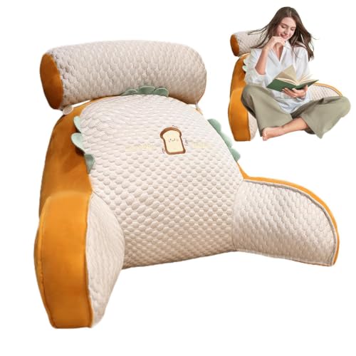 Almohada de cuña de apoyo lumbar con cojín cervical y reposabrazos de lectura para cama 7