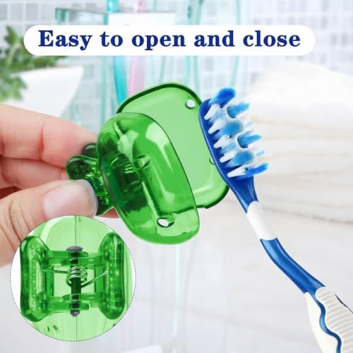 Image of Oblivion Toothbrush Holder - Plastic Anti-Bacterial Travel Protectors for Oral Care - Portable Brush Holder for Bathroom Wall, Trip & Travel - Multicolor Toothbrush Case Box & Cover (Set of 6)