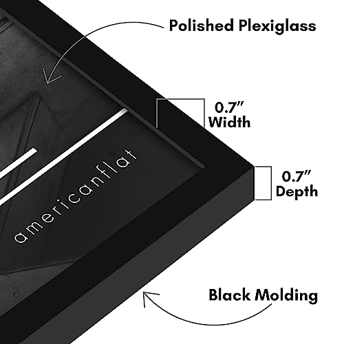 Americanflat 17x22 Picture Frame with Polished Plexiglass - Streamline Collection - Thin Border Picture Frame for Wall Display - Hanging Hardware Included - Black