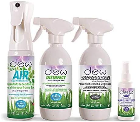 Dew Starter Pack Electrolysed Water - 100% Hypoallergenic, Non-Irritant, Safe - Multipack of Dew Products