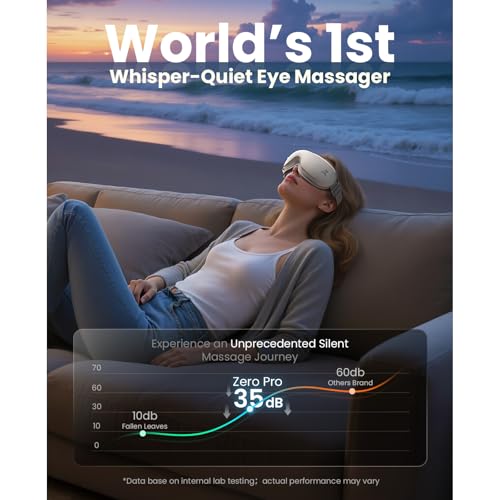 Image of BOB AND BRAD Zero Pro Ultra-Quiet Eye Massager with Heat and Cooling, FSA Eligible HSA Lightweight Eye Massager with Scroll Button for Headache Migraine Dry Eyes Relief, Ideal Fathers Day Dad Gifts