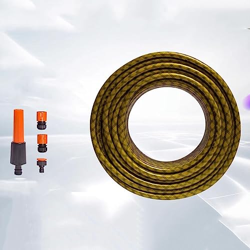Generisch Gartenschlauch, Hochleistungs-Wasserschlauch, Leichter Flexibler Schlauch mit Armaturen, knickfreier PVC-Schlauch, Bewässerungsrohr, Autowaschanlage, 16 mm (Farbe: Braun, Größe: 30