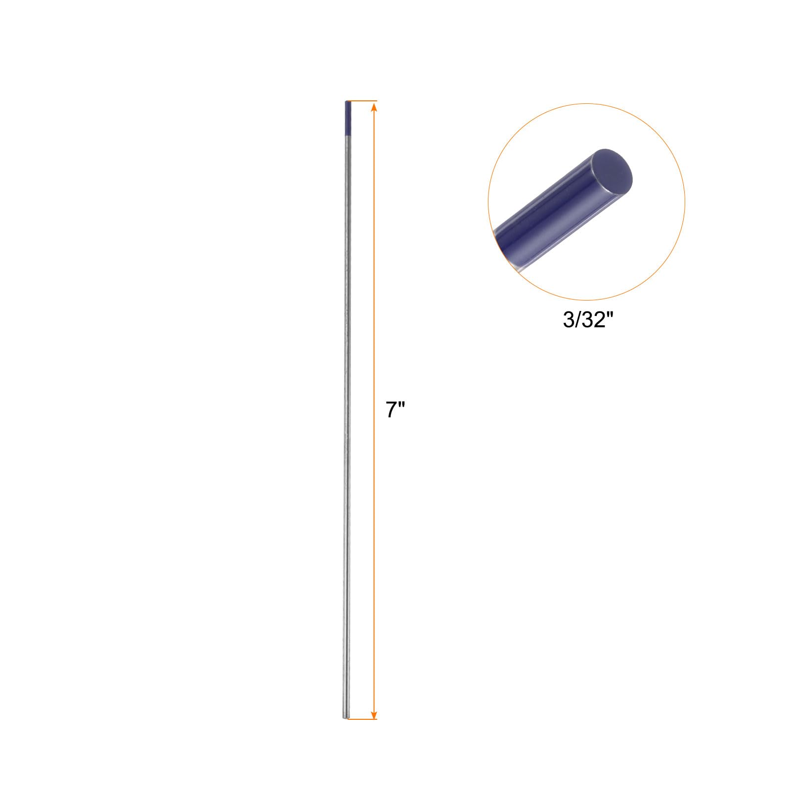 QUARKZMAN 20 Piezas de Electrodos de Tungsteno Para Soldadura TIG 3/32" x 7" 1.8-2.2% Itrio Para Soldadura de Acero Inoxidable, Aleaciones de Aluminio y Magnesio, Azul Oscuro WY20