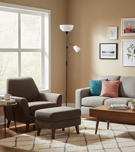 Lampadaire Varese noir avec liseuse LED orientable BEL AIR HOME