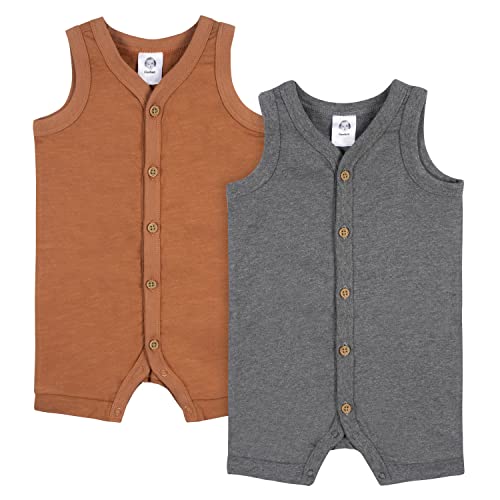 Image of Gerber Baby Boys' 2-Pack Short Leg Romper