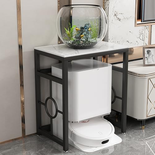 ksxnkhk Armario con Soporte para Robot Aspirador, Estante de Almacenamiento para Barrido, Estante Limpiador para Entrada o Pasillo, mesas auxiliares pequeñas para baño, Soporte multifuncio