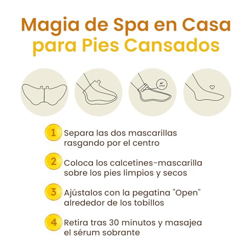 Mascarilla para Pies Hidratante – Foot Mask con Manteca de Karité, Aceite de Jojoba y Vitamina E – Mascarilla Pies para Talones Agrietados y Piel Seca – 6 Pares - imagen 5