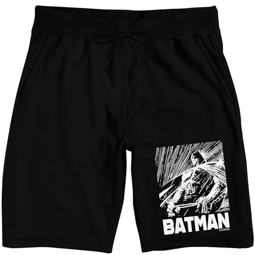 Bioworld Batman Black & White Comic Panel Adult Black Sleep Pajama Shorts