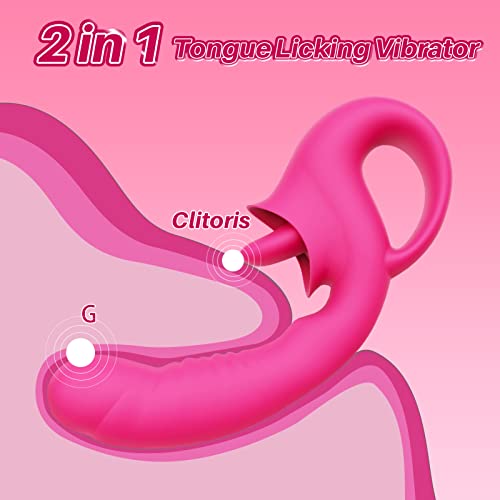 Clitoral Licking G Spot Vibrator, Realistic Dildo Clitoralis Stimulator For Women With 10 Licking & Vibrating Modes, Strapless Strap-On Dildo For Multiple Stimulation, Adult Sex Toys For Women #TOP2