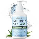 Alozera Hyaluronic Acid Face & Body Lotion with Aloe Vera, Daily Moisturizing Lotion for Dry Skin Hydration & Refresh, Non-Greasy, Lightweight, Fragrance-Free Moisturizer, 16.9 oz