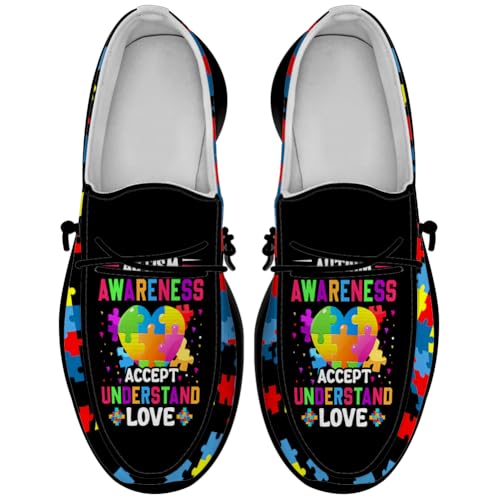 Quorax Loafers for Women Men Autism Shoes Slip-on Shoes Autism Awareness Gifts for Men Women