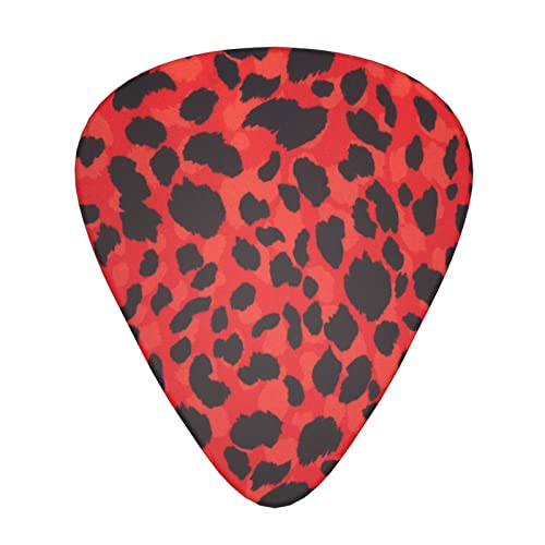Ensemble de 12 médiators de guitare à motif léopard rouge pour guitare acoustique, guitare électrique, contrebasse… - Les Beatles, Paul McCartney, John Lennon, RIngo Starr, George Harrison Ensemble de 12 médiators de guitare à motif léopard rouge pour guitare acoustique, guitare électrique, contrebasse…