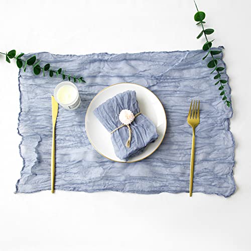 12 Pack Cheesecloth Napkins 20×20 Inches Dusty Blue Cheese Cloth Napkins Gauze Table Napkins With Wrinkle Multipurpose Bulk For Dinner Wedding Party Home Decor #TOP2