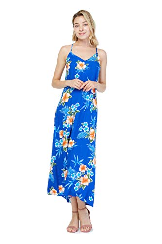 Image of Matchable Family Hawaiian Luau Men Women Girl Boy Clothes in Hibiscus Blue